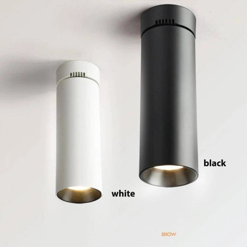 Spot LED Chambre Cylindrique 360° – Vertical ou Incliné, Discret