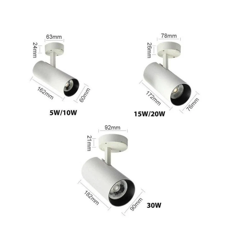 Spot LED Chambre Cylindrique 360° – Vertical ou Incliné, Discret