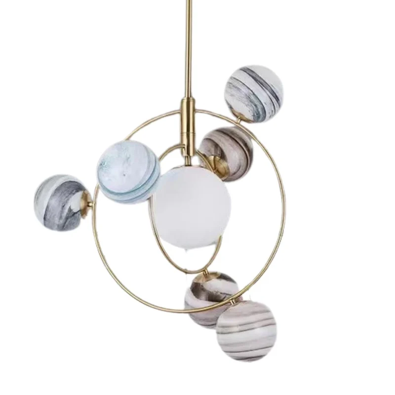 Lustre Verre Coloré Constellation – Planètes Multicolores Scintillantes