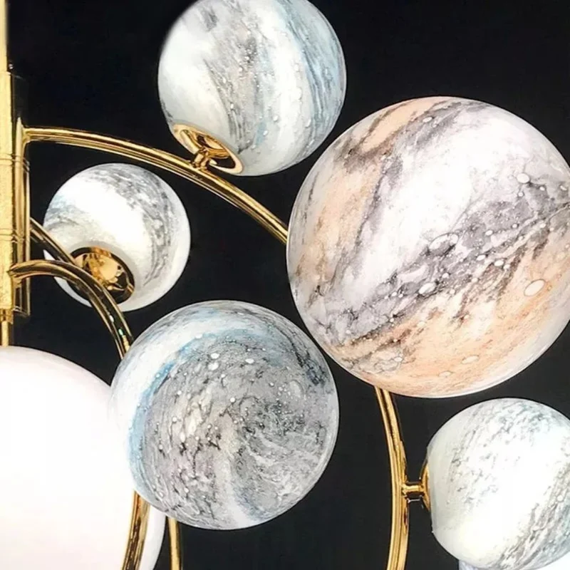 Lustre Verre Coloré Constellation – Planètes Multicolores Scintillantes