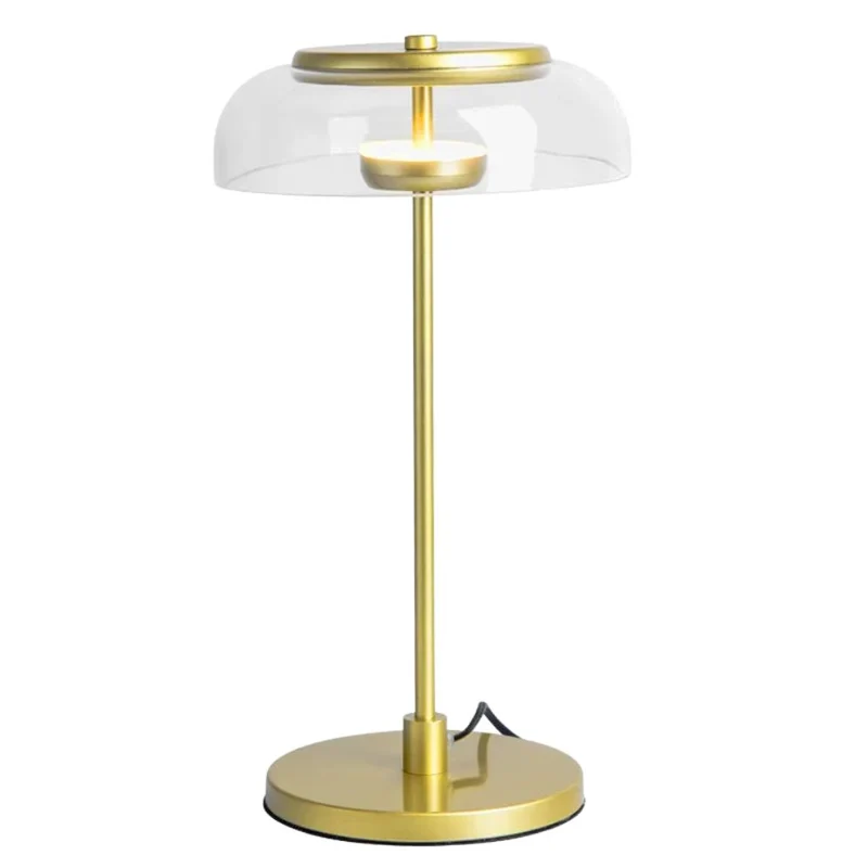 Lampe à Poser Noire au Socle Rond – Abat-jour Arrondi, Chevet Bureau