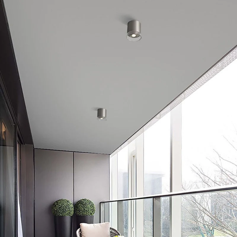 Spot Non Encastrable en Nickel et Verre – Compact, Plafond Bas