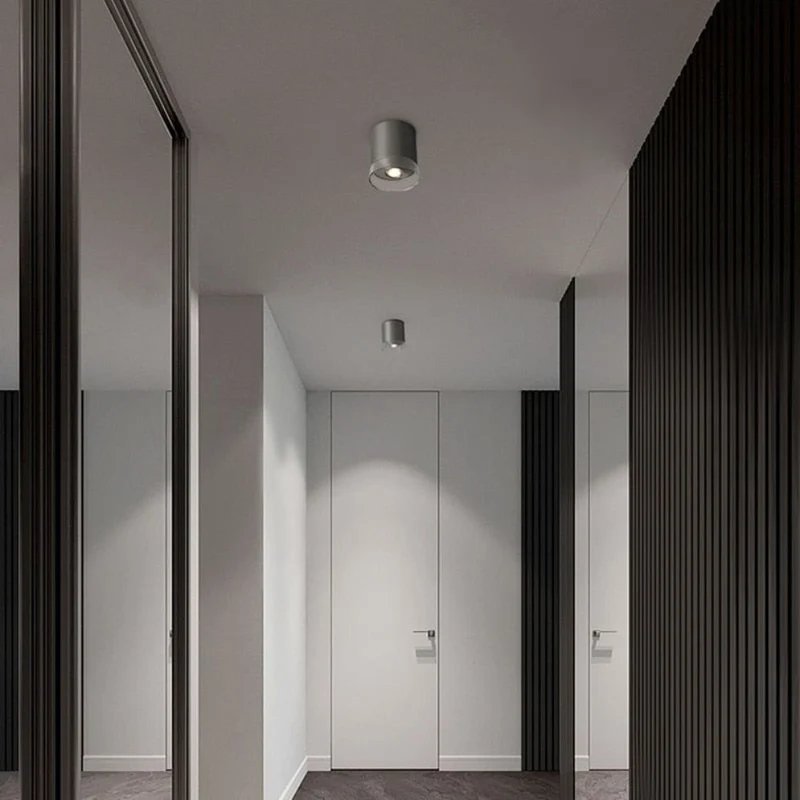 Spot Non Encastrable en Nickel et Verre – Compact, Plafond Bas