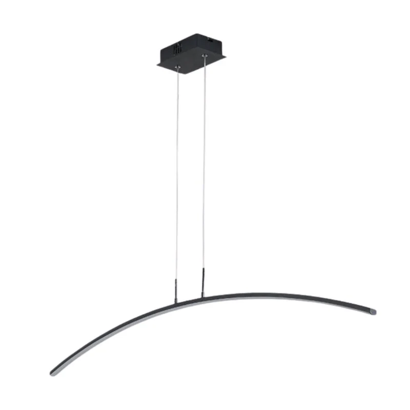 Lustre Aluminium Arc Épuré – Noir ou Blanc, 2 Températures de Lumière