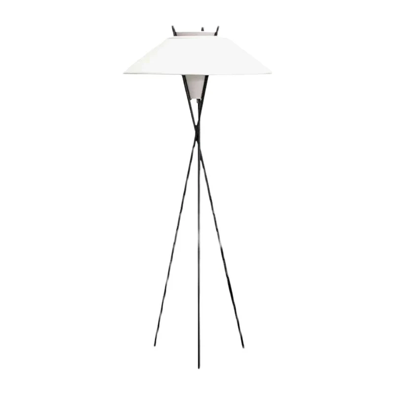 Lampadaire de Chambre Nordique en Tissu Blanc – Trépied Polyvalent