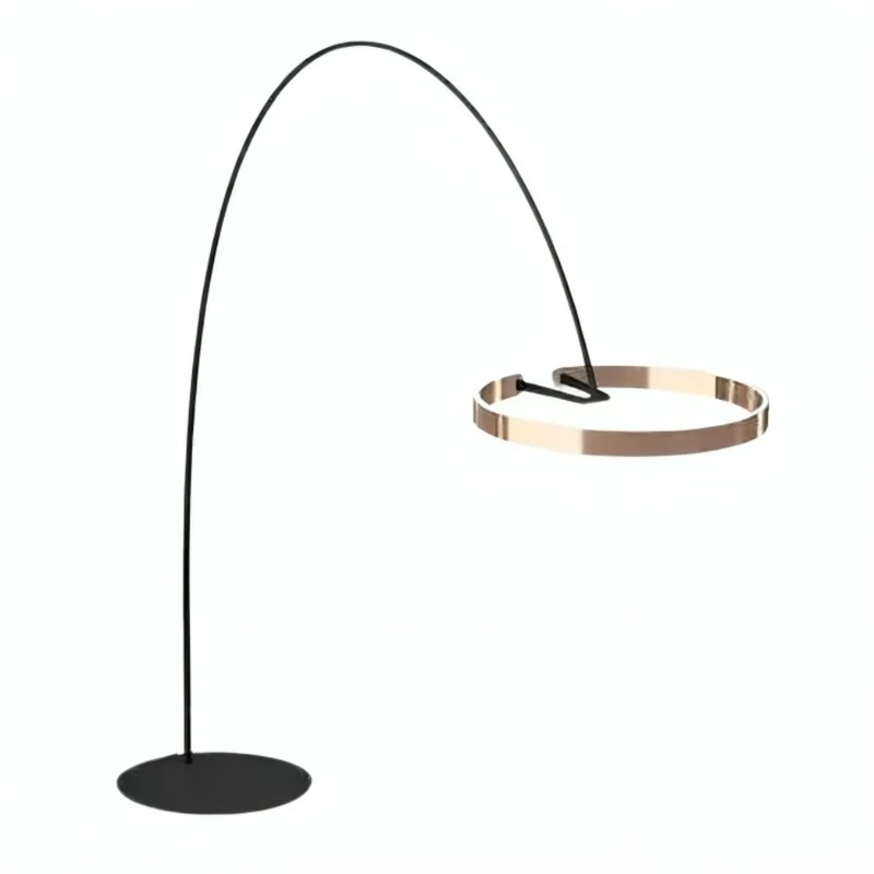 Grand Lampadaire Design Arc Lumineux – 220cm, 3 Coloris pour Anneau