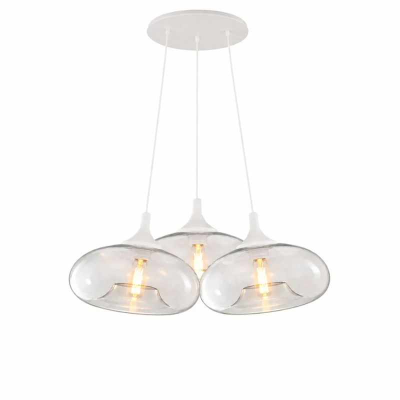s.luce Cruet Cluster Glas-Pendelleuchte 3-flammig 3x28cm