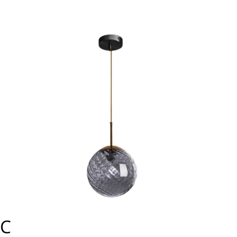 Suspension Décentrée en Verre Texturé – Ocre ou Gris Fumé, 4 Designs
