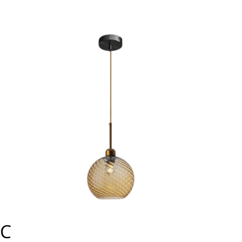 Suspension Décentrée en Verre Texturé – Ocre ou Gris Fumé, 4 Designs