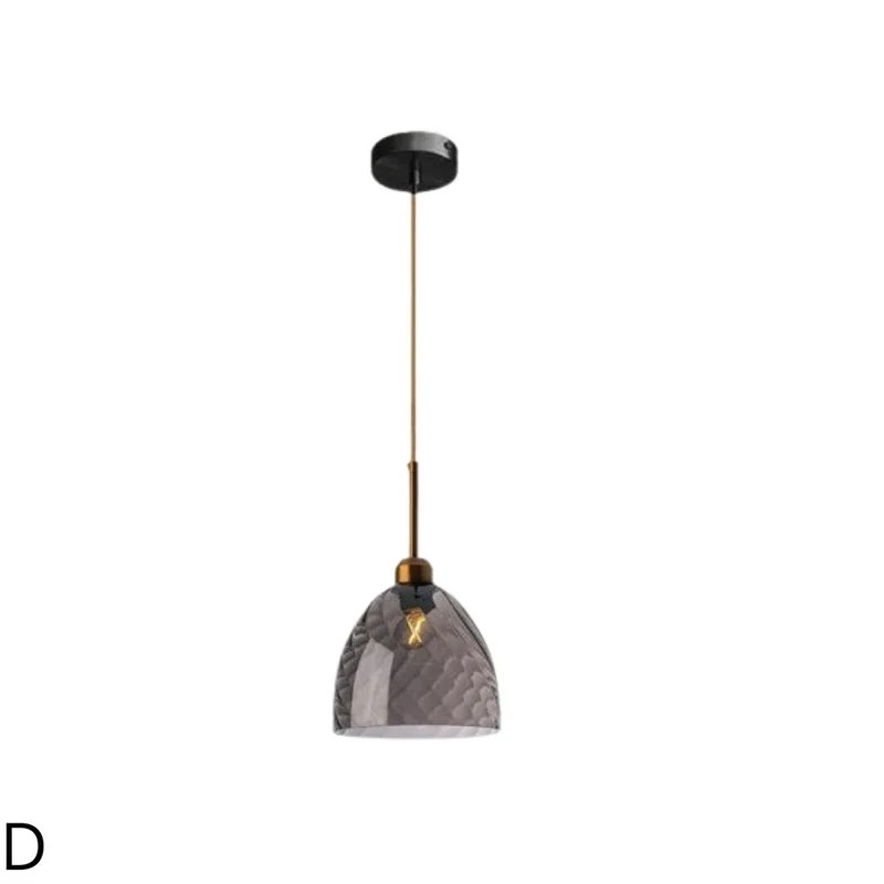 Suspension Décentrée en Verre Texturé – Ocre ou Gris Fumé, 4 Designs