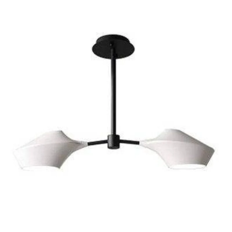 Lustre Bois et Noir à Branches – 2 à 8 Abat-jours, Salon ou Chambre