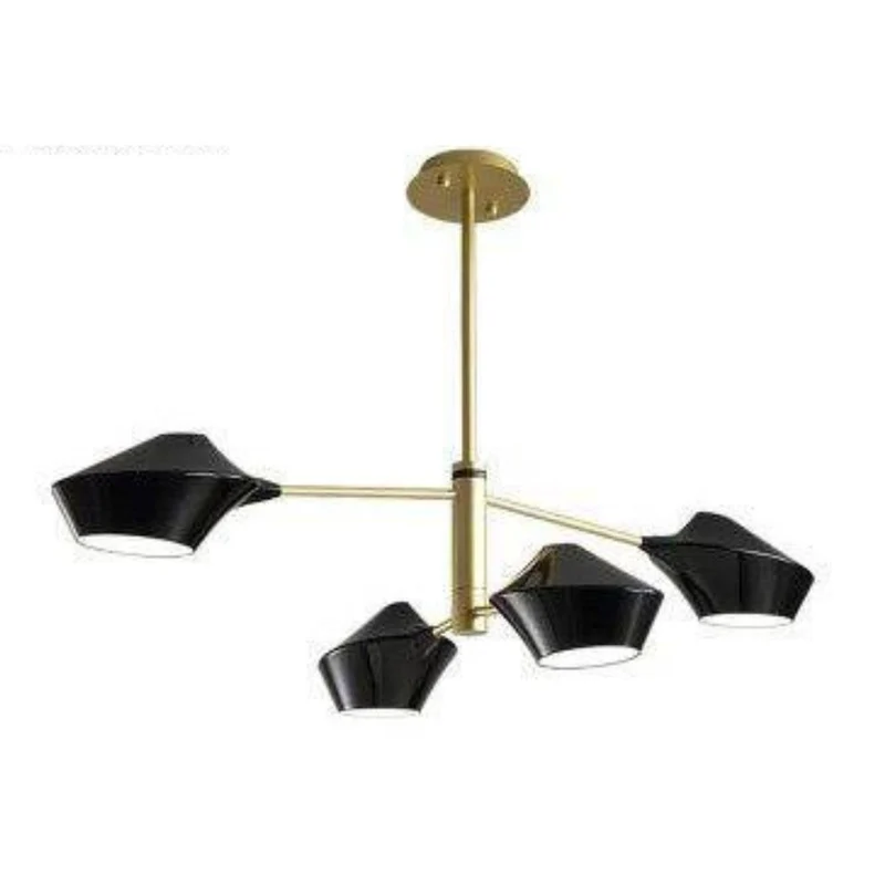 Lustre Bois et Noir à Branches – 2 à 8 Abat-jours, Salon ou Chambre