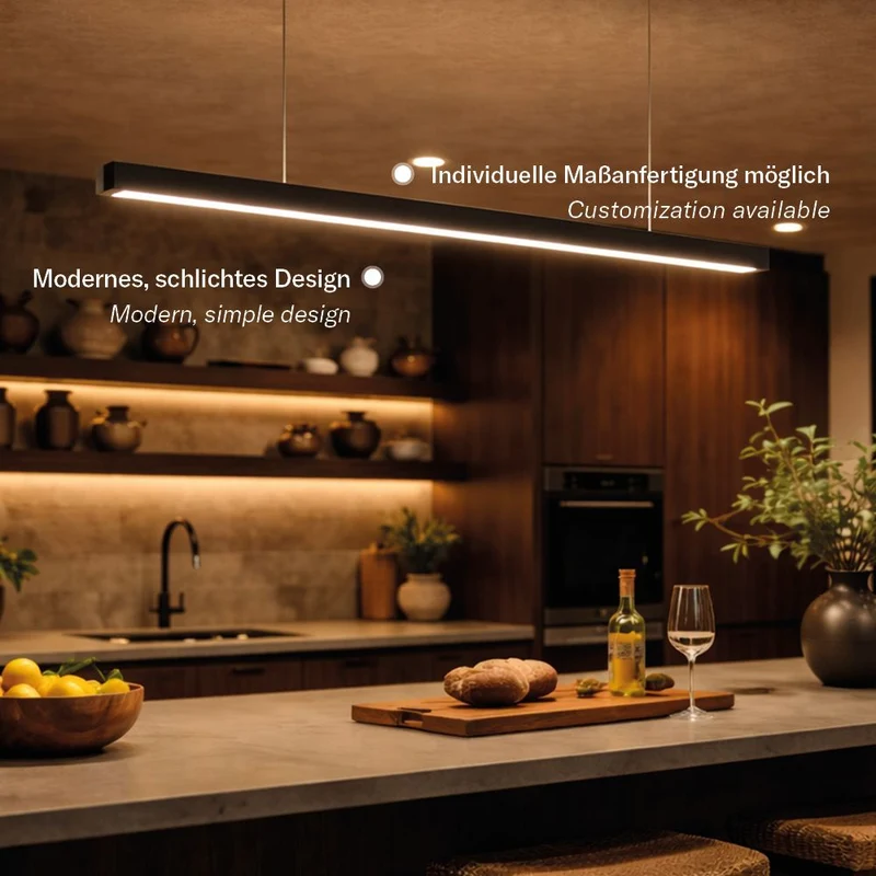 s.luce Oris LED-Linienleuchte Büro-Pendellampe XL nach Maß 4000K