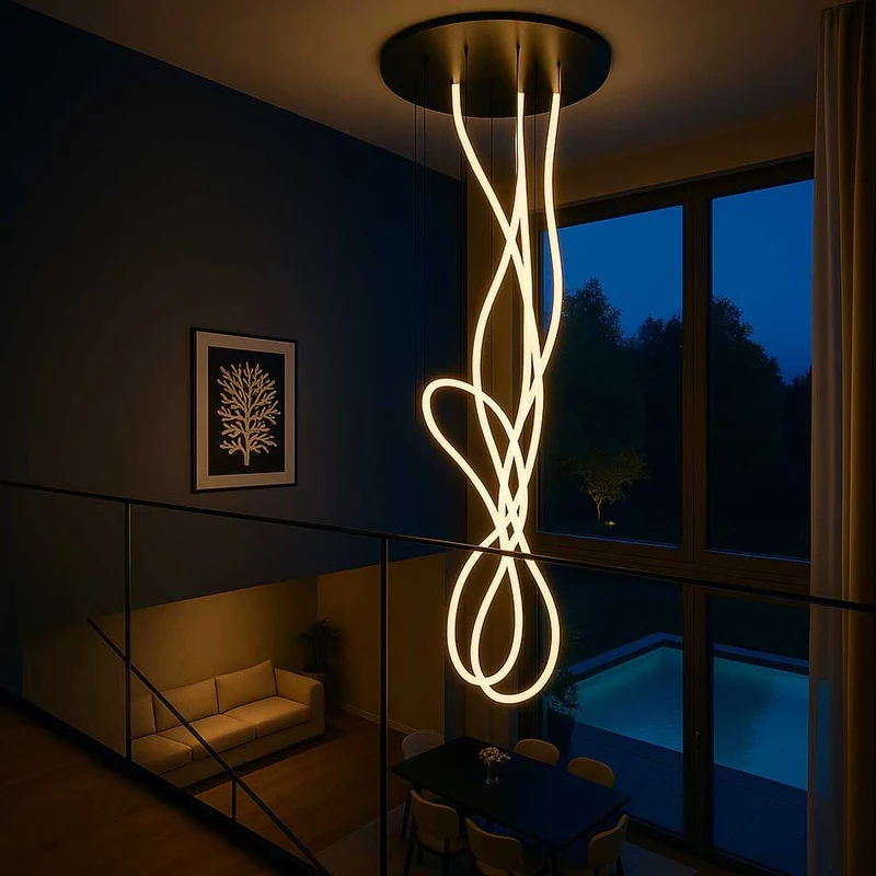 s.luce Arion organische Flex LED Hängelampe Licht-Schlauch Warmweiß