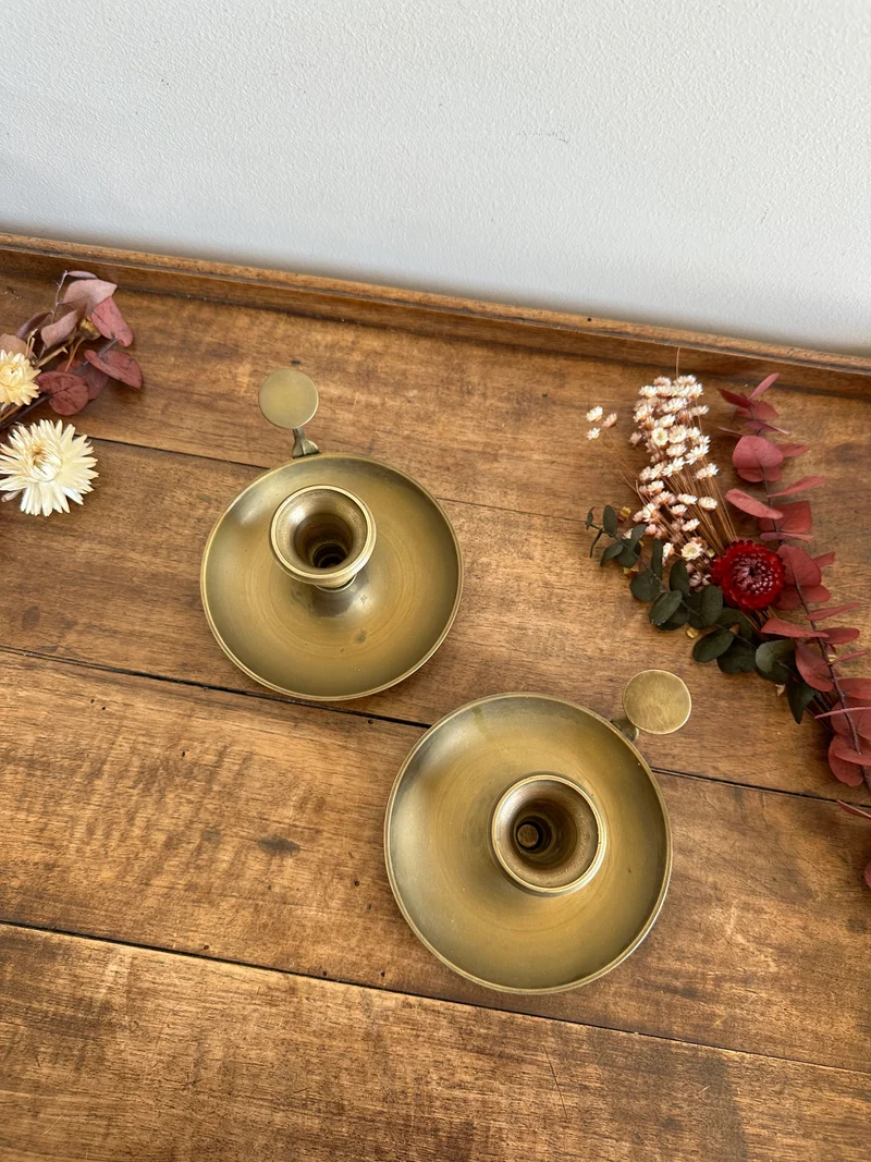 Bougeoirs rats de cave en laiton bague de doigts