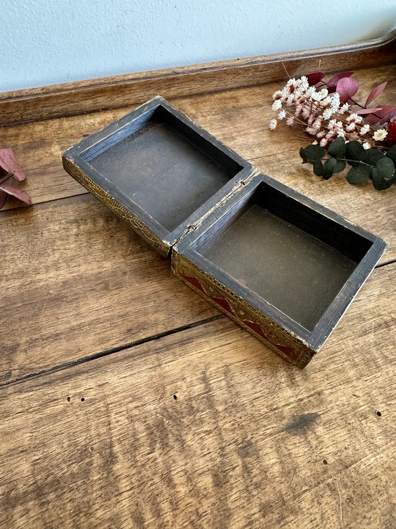 Boite en bois rectangulaire style florentin impression façon icône
