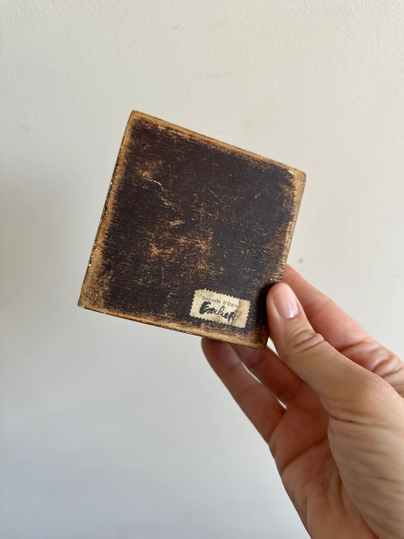 Boite en bois rectangulaire style florentin impression façon icône