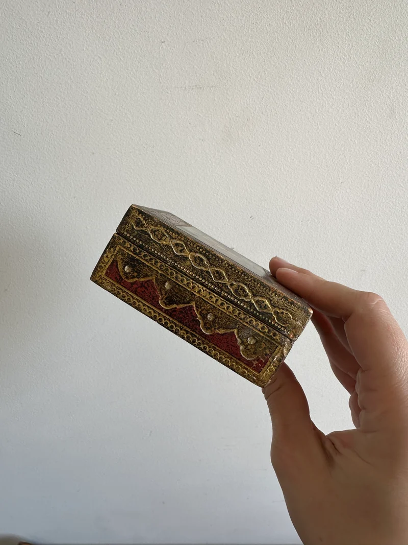 Boite en bois rectangulaire style florentin impression façon icône