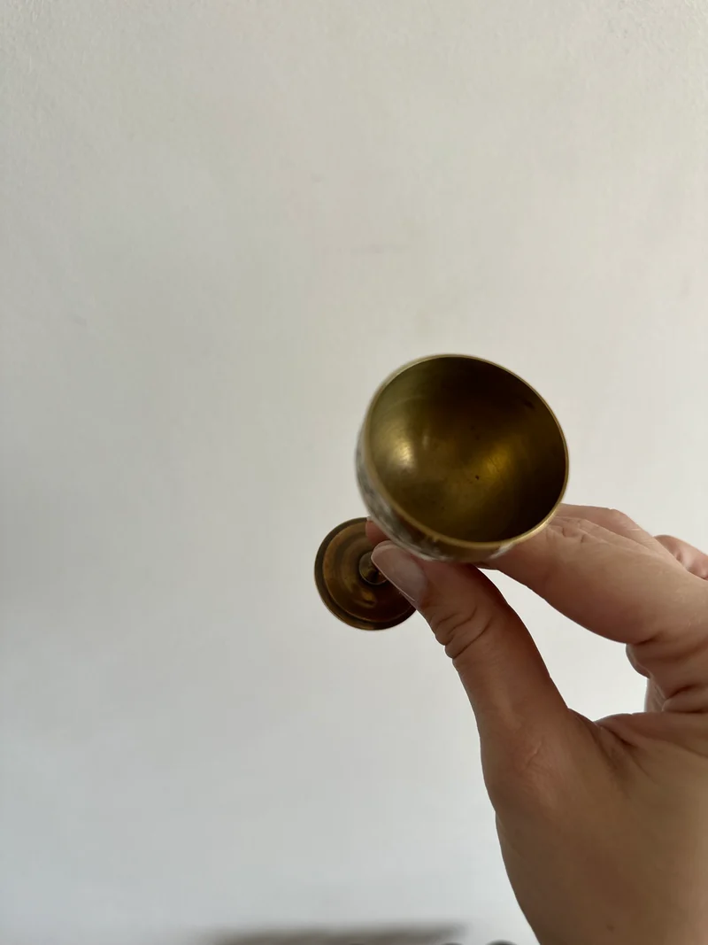 Verres à liqueur en laiton début XXème
