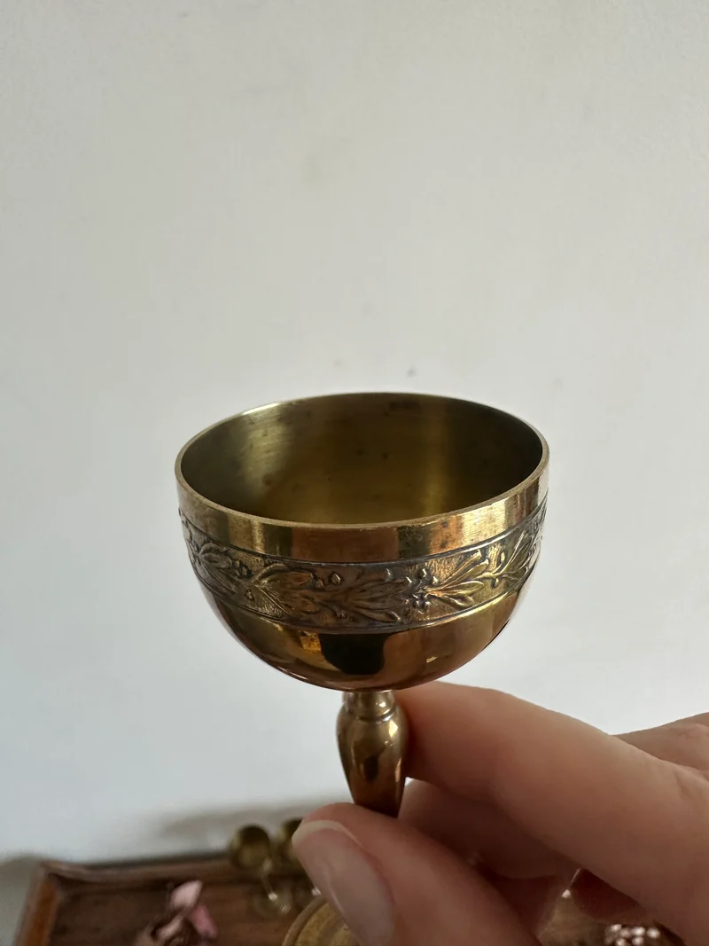 Verres à liqueur en laiton début XXème