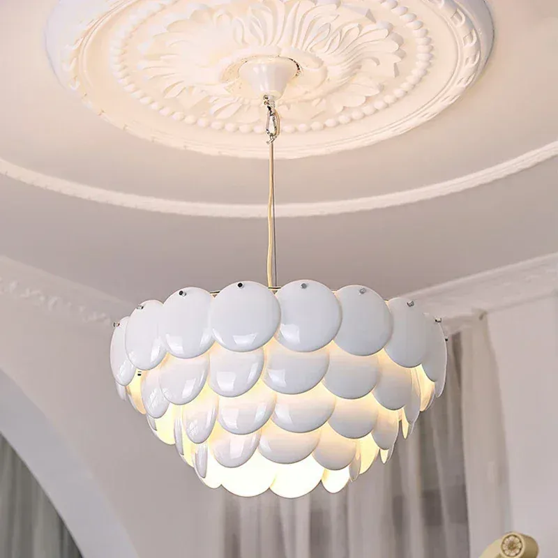Lustre LED Blanc en Céramique