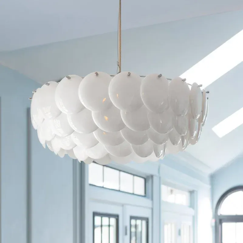 Lustre LED Blanc en Céramique