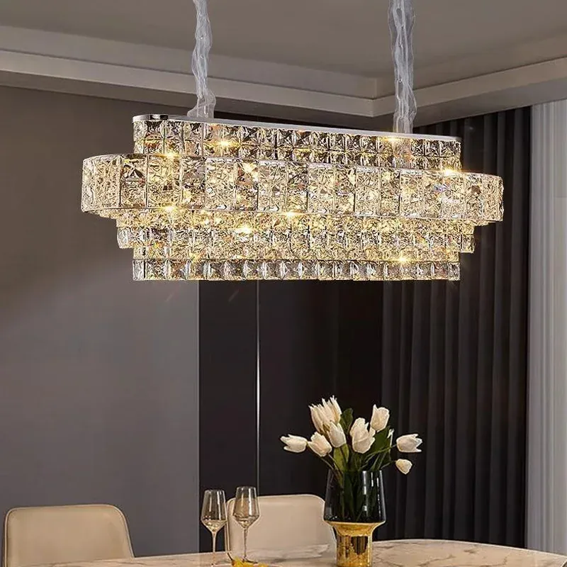 Lustre De Salon Luxe en Verre