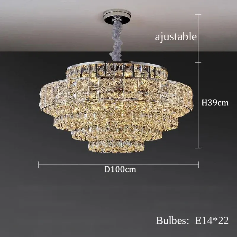 Lustre De Salon Luxe en Verre