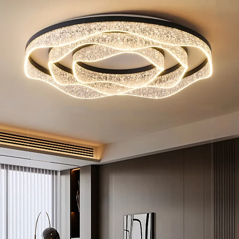 Plafonnier Dimmable Design Noir en Verre