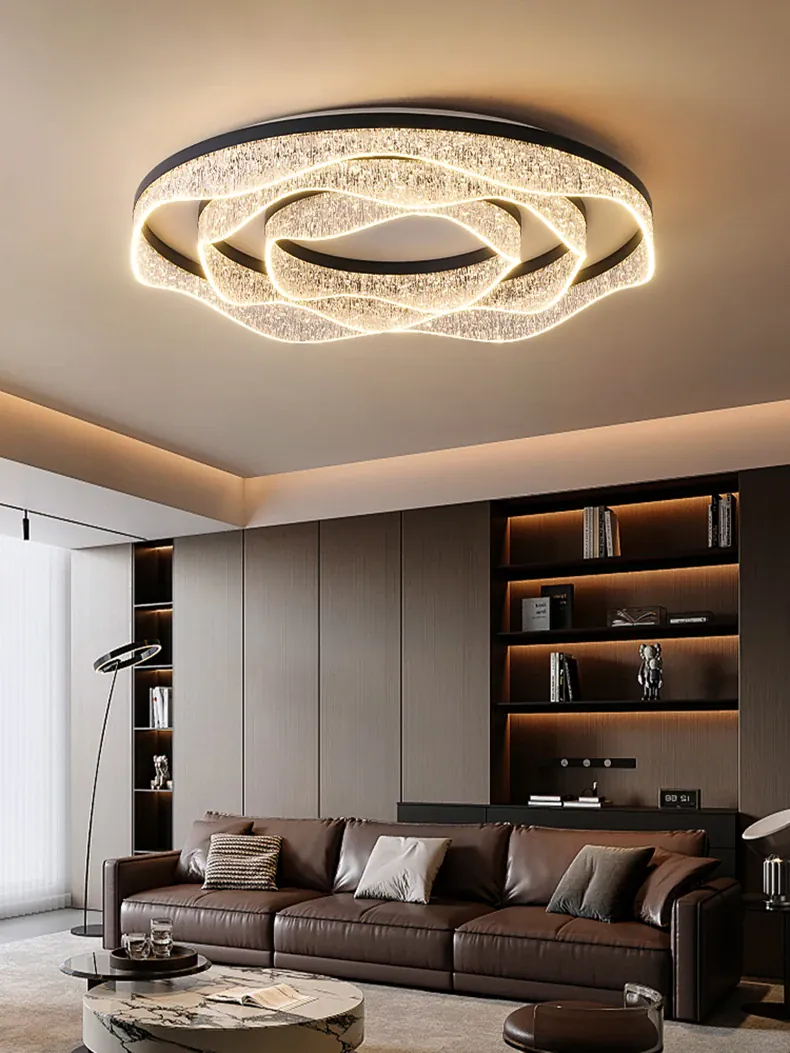 Plafonnier Dimmable Design Noir en Verre