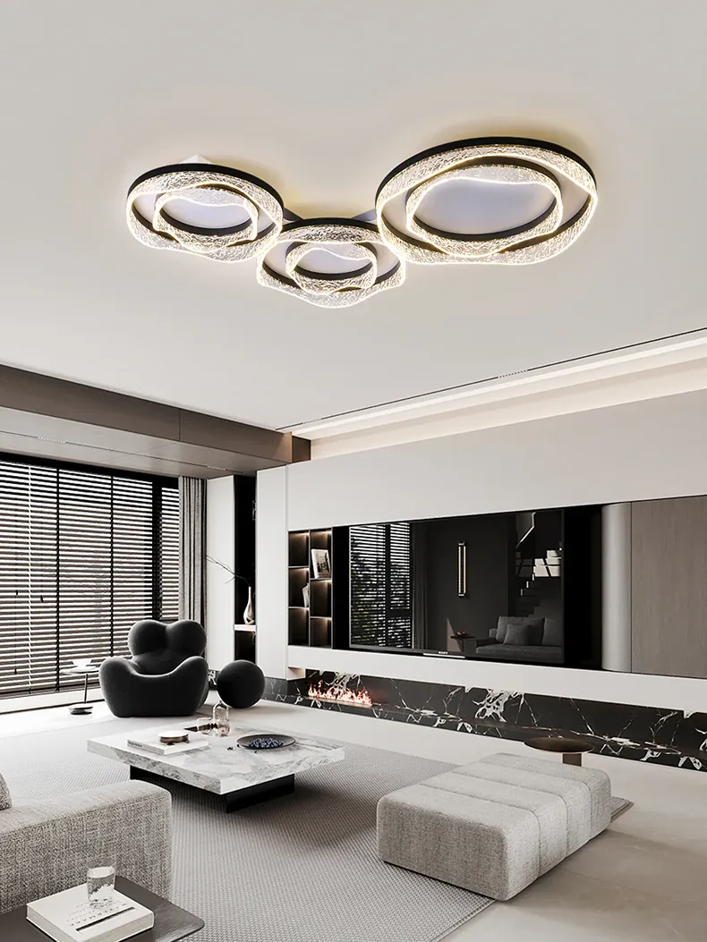 Plafonnier Dimmable Design Noir en Verre