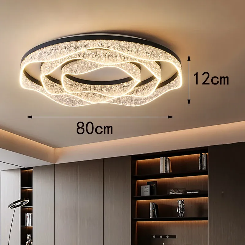 Plafonnier Dimmable Design Noir en Verre
