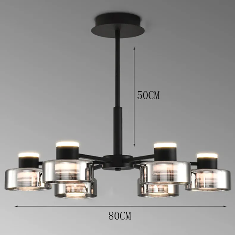 Plafonnier Lustre Noir de Salon