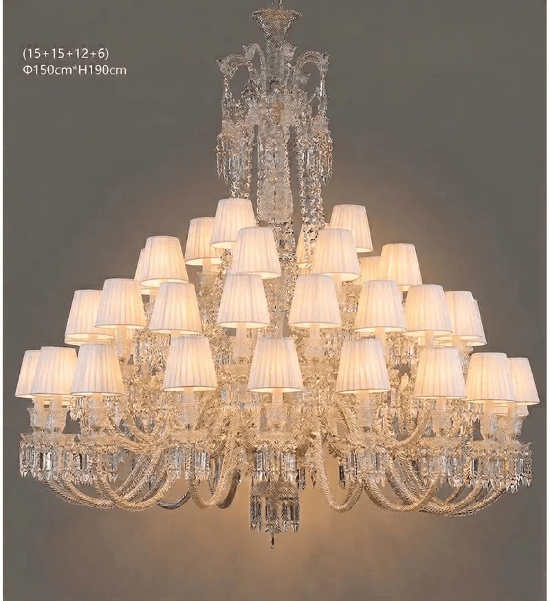 Grand Lustre Luxe Art Déco En Cristal