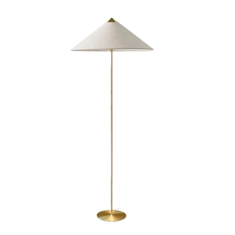 Lampadaire Bohème en Rotin ou Tissu – Chapeau Pointu, 2 Styles