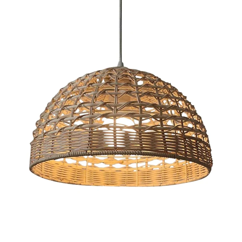 Suspension Japonaise Wabi-Sabi en Rotin Tressé Main – Jeux d'Ombres