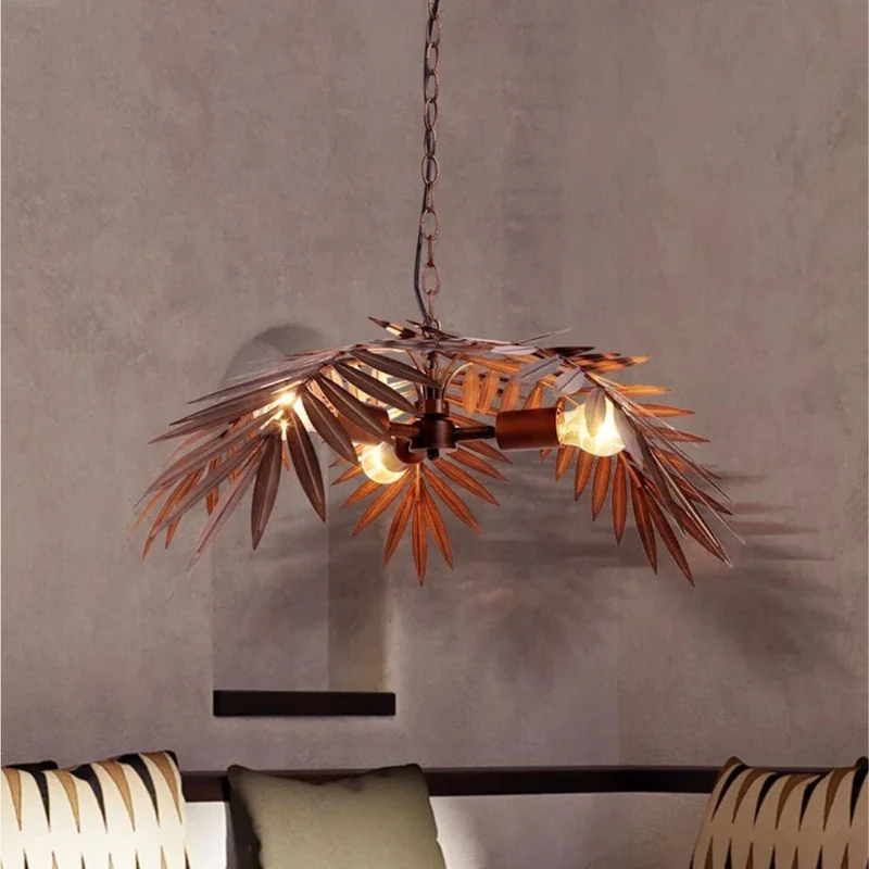 Lustre Jungle Feuille de Gingko Cuivrée – Jeux d'Ombres Naturels
