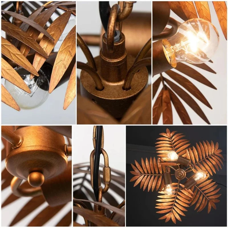 Lustre Jungle Feuille de Gingko Cuivrée – Jeux d'Ombres Naturels