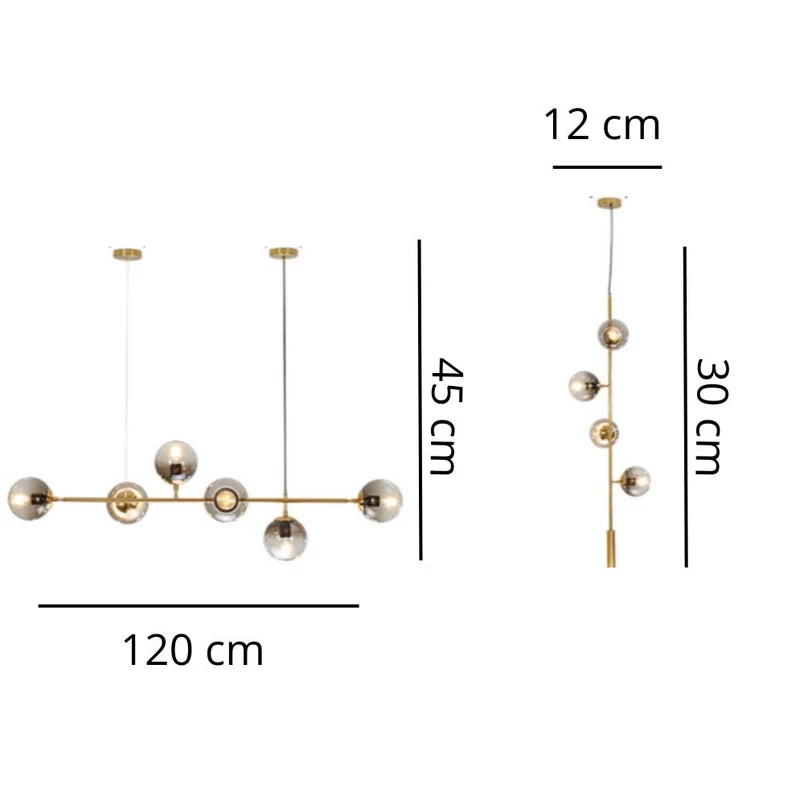 Lustre Métal Doré Vertical ou Horizontal – Design Raffiné et Discret