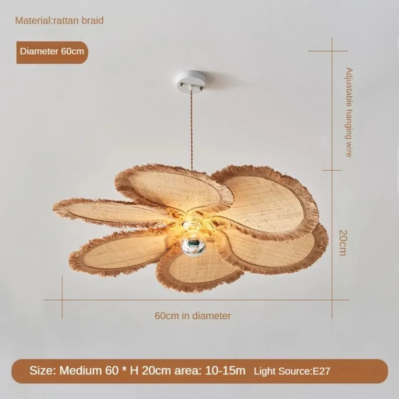 Lustre en Bambou et Osier Tissé – Ambiance Exotique, 3 Diamètres