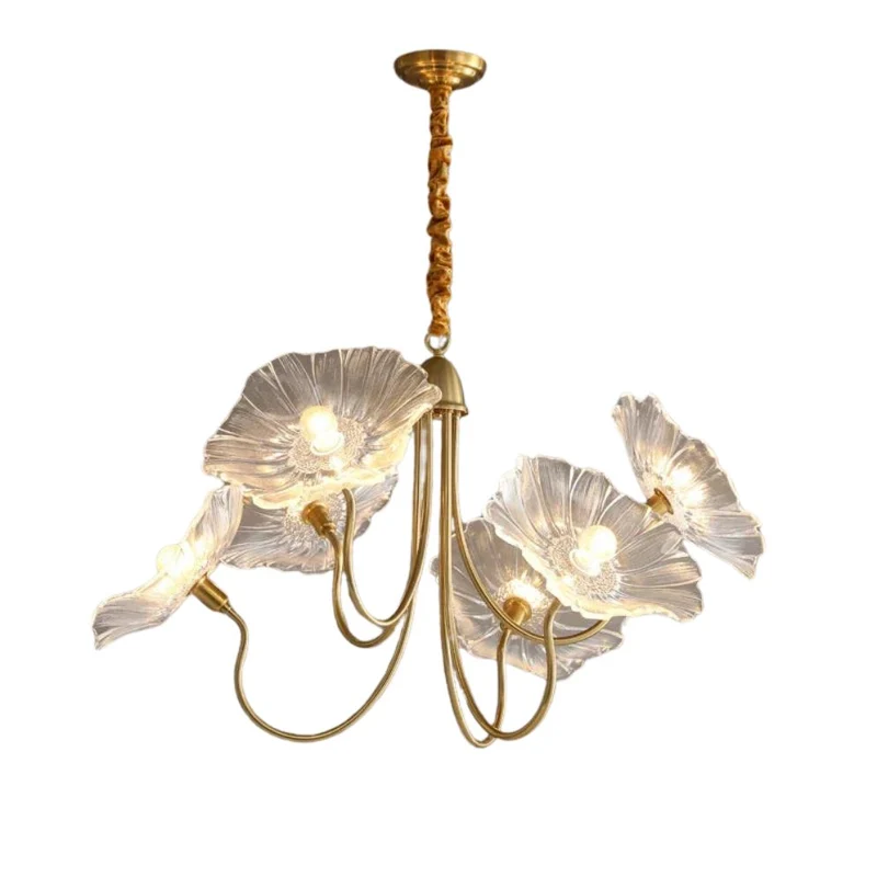 Lustre Design Moderne Pétale en Verre – Neutre ou Coloré Glamour