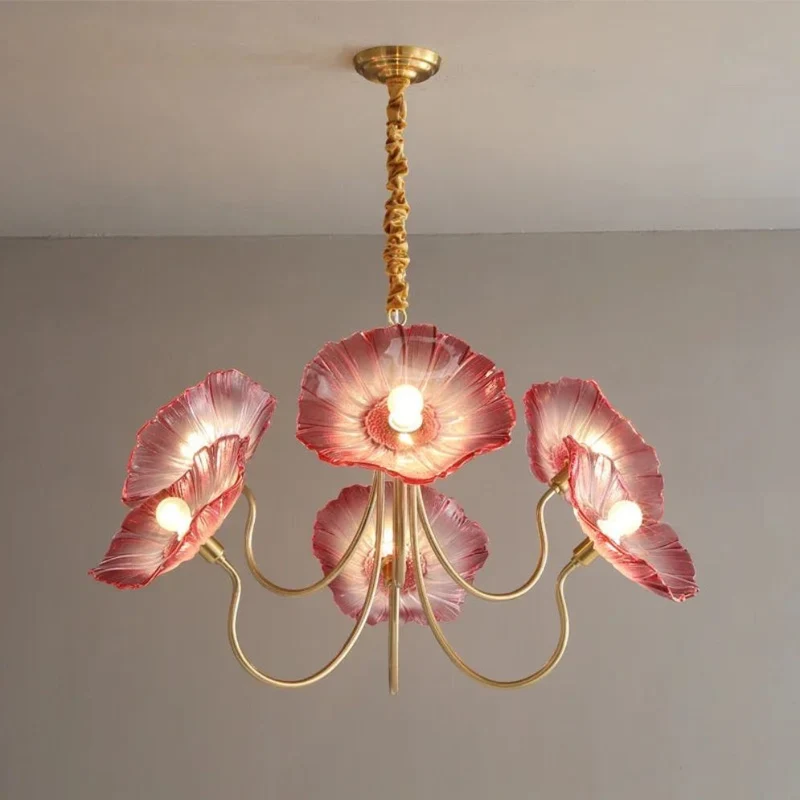 Lustre Design Moderne Pétale en Verre – Neutre ou Coloré Glamour
