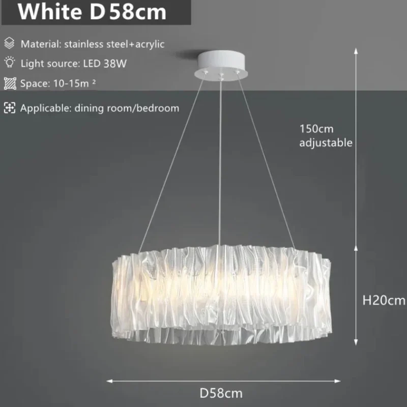 Lustre Contemporain Ondulé Blanc et Doré – Point Focal Élégant
