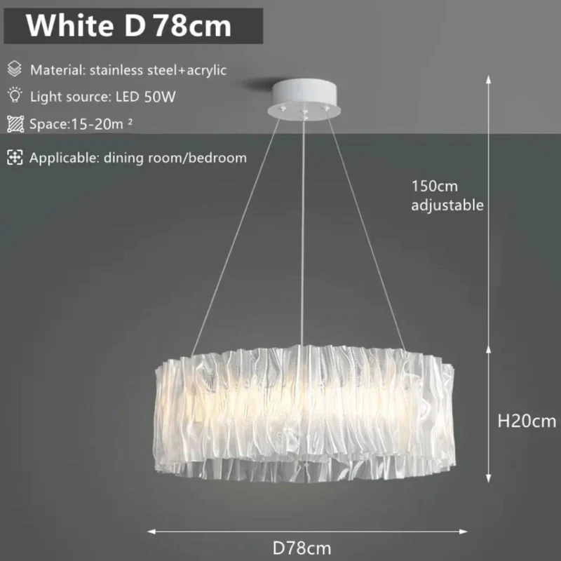 Lustre Contemporain Ondulé Blanc et Doré – Point Focal Élégant