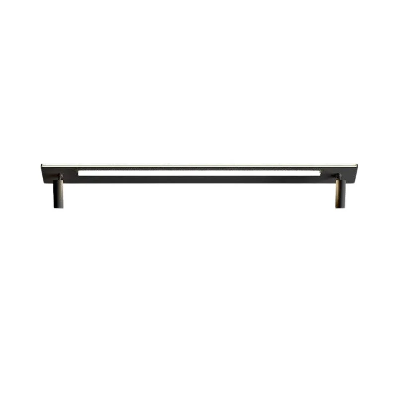 Plafonnier Orientable Barre Noire – 2 Spots, Éclairage Direct et Indirect