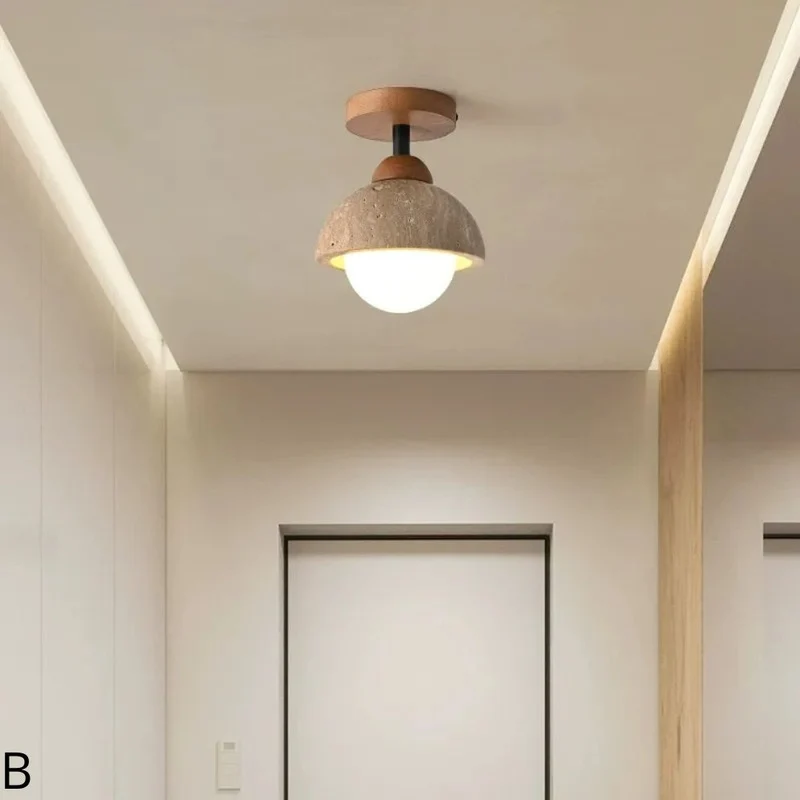 Art Déco Plafonnier en Marbre et Cuivre – Hall d'Entrée Authentique