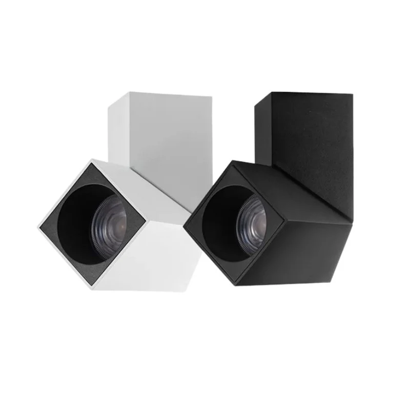 Spot Carré Vers le Bas Dimmable – 10, 12 ou 15W, Noir ou Blanc