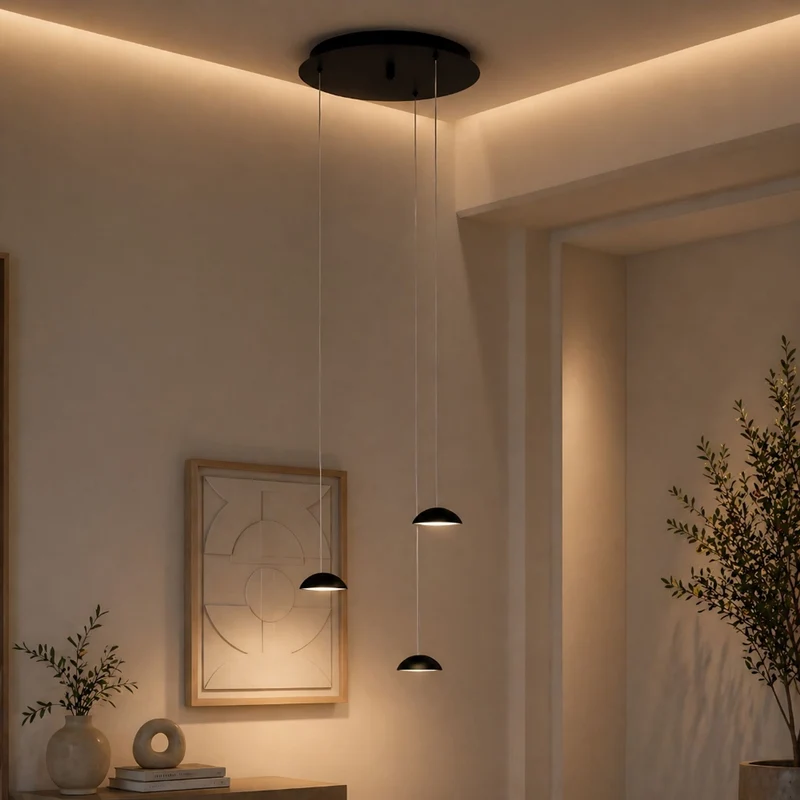 s.luce Santa Air LED Esszimmer-Pendelleuchte 3-flammig Ø 40cm Baldachin