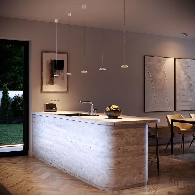 s.luce Santa Air LED Esstisch-Hängeleuchte 5-flammig 160cm