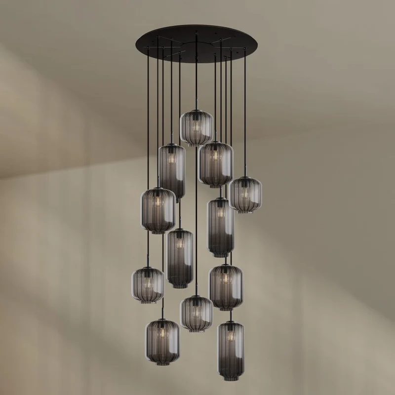 s.luce Velo Galerielampe 12-flammig Ø 80cm Baldachin Ø 18/20/25cm